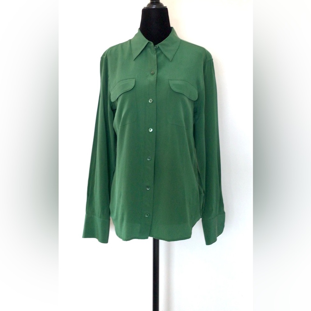 EQUIPMENT Silk Green Button-Up Blouse - M - NWOT